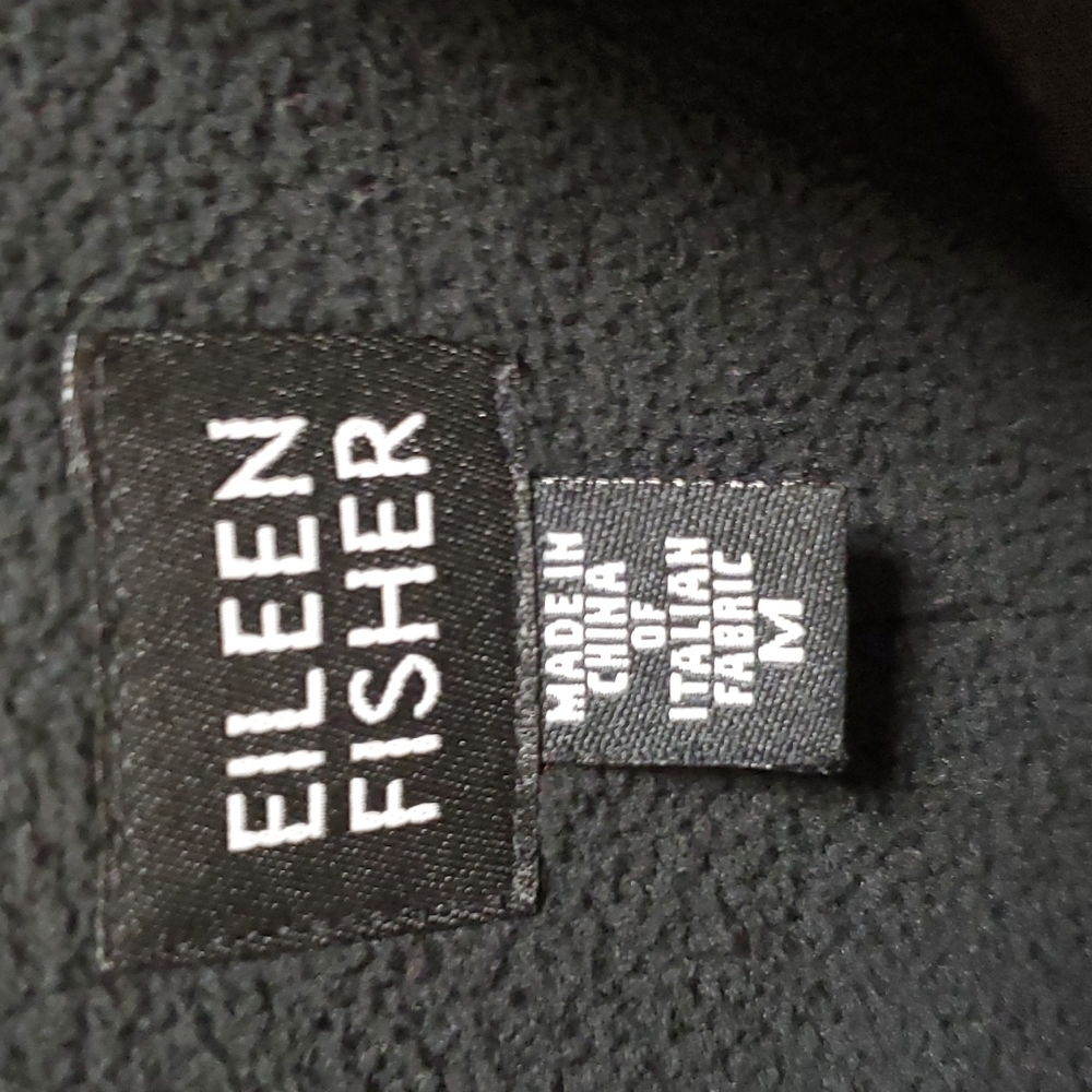 Eileen Fisher black satin coat Sz M - Picture 10 of 10